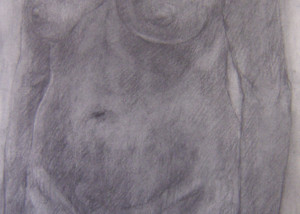 Nude (detail), Charcoal on Paper, 2011