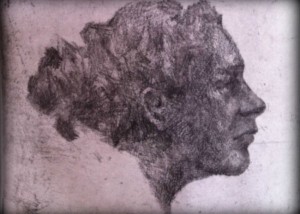 Female Profile, Soft ground etching