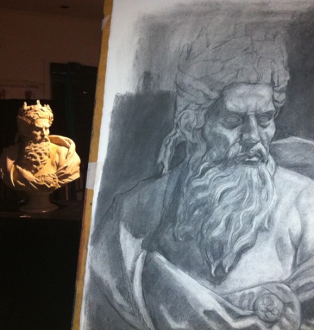 Drawing from life, Charcoal on Paper