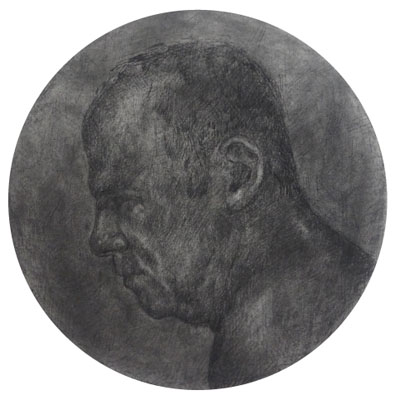 Head Study, Charcoal on Paper