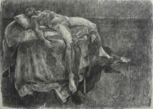 Reclining Nude, Charcoal on Paper 2011