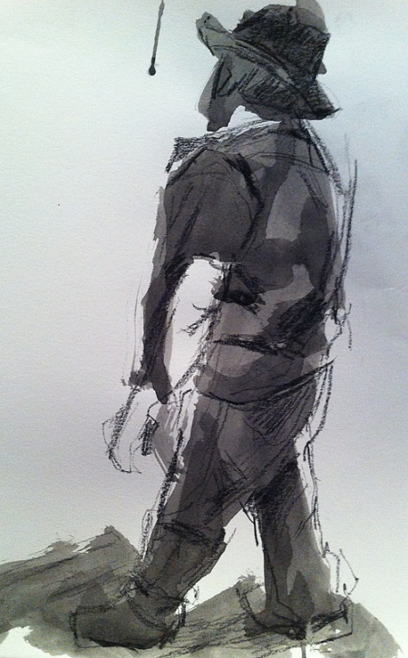 General Drawing, Ink and Conte on Paper