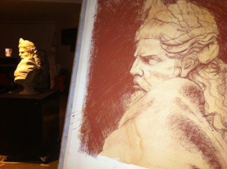 Life Drawing, Charcoal on Paper