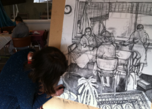 2 Day drawing workshop - 15 years old, charcoal on paper